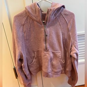Women’s Lululemon Scuba Oversized Half-Zip Hoodie, M/L, Heathers Pink Taupe